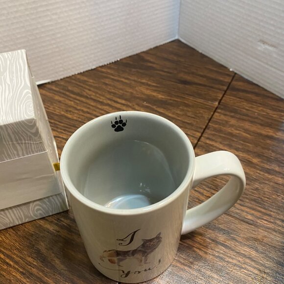 C.R. Gibson I WOOF YOU Dog Graphic16 Oz Porcelain Mug Keepsake Box NIB NEW Love - Picture 3 of 7